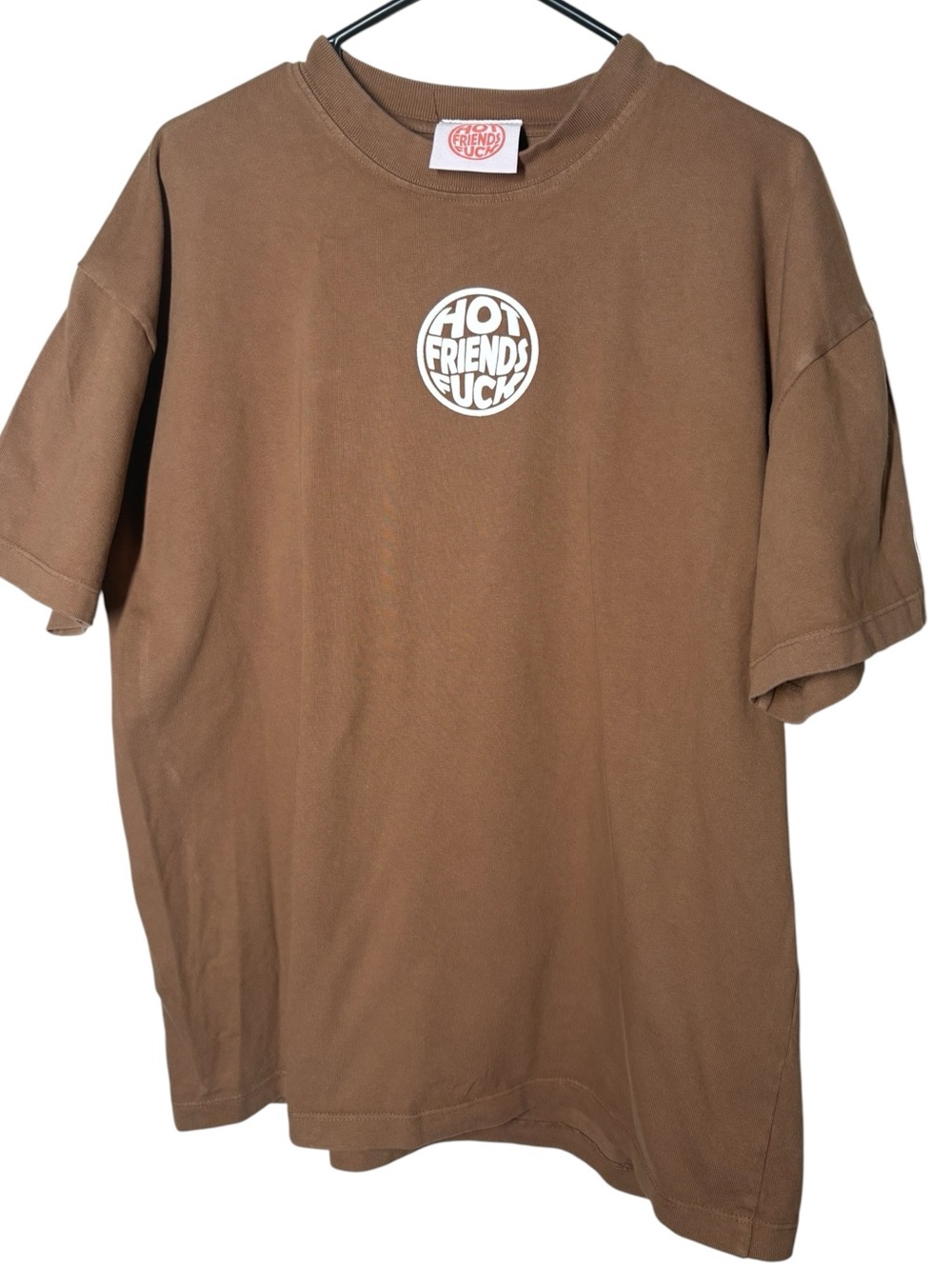 Men's HOT FRIENDS F*** Graphic Brown Tee Medium
